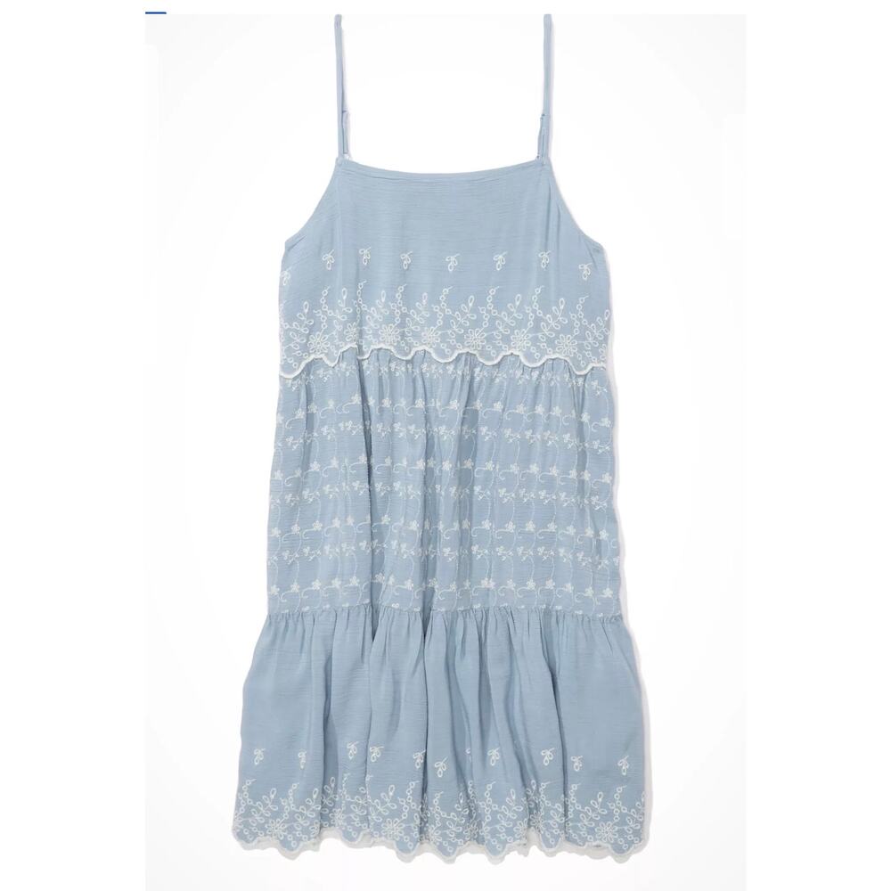American Eagle baby doll style dress with floral embrodery womens size xs